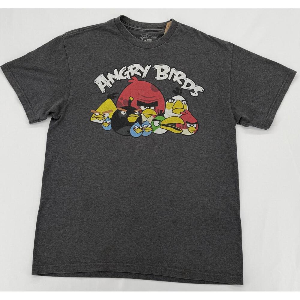Angry Birds Vintage Graphic T-Shirt Large Cotton Blend Casual Fit Retro